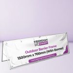 Outdoor Barrier Frame 1500mm x 700mm (With Banner)