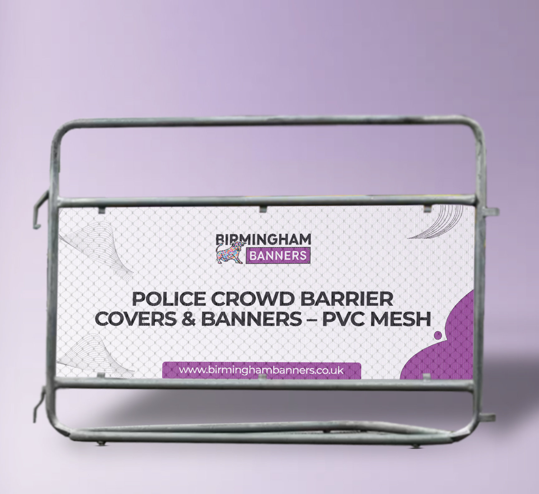 POLICE CROWD BARRIER COVERS & BANNERS – PVC MESH