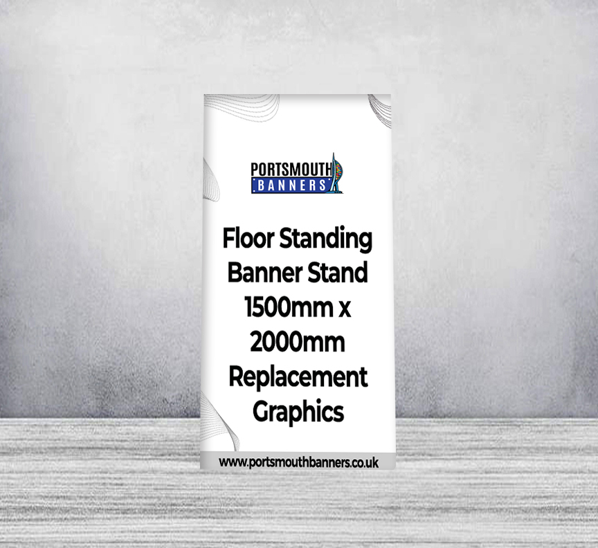 Floor Standing Banner Stand 1500mm x 2000mm Replacement Graphics