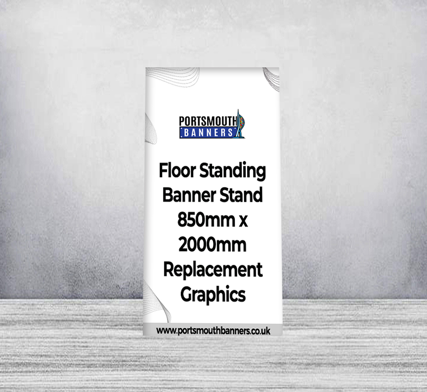 Floor Standing Banner Stand 850mm x 2000mm Replacement Graphics