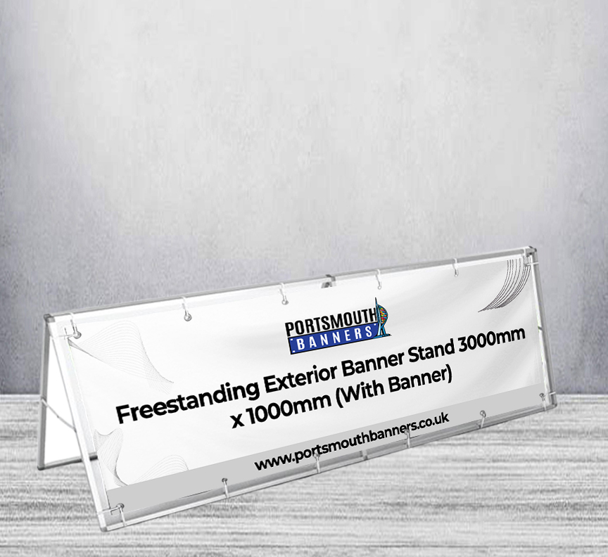 Freestanding Exterior Banner Stand 3000mm x 1000mm (With Banner)