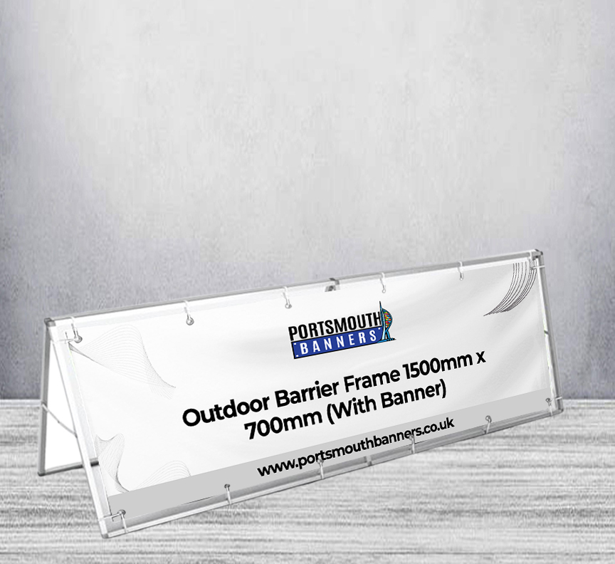 Outdoor Barrier Frame 1500mm x 700mm (With Banner)