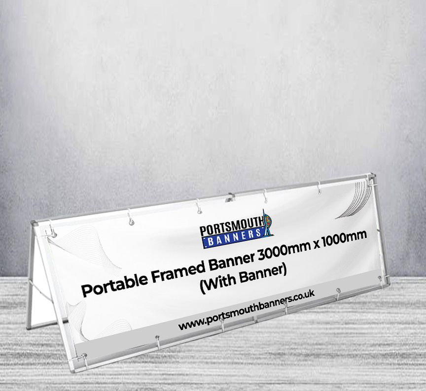 Portable Framed Banner 3000mm x 1000mm (With Banner)